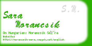 sara morancsik business card